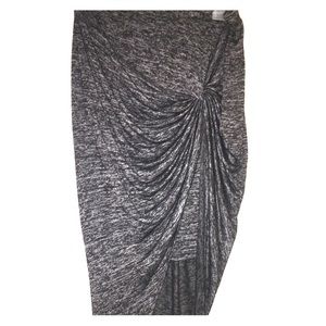 Dark Grey Asymmetrical Knotted Skirt
